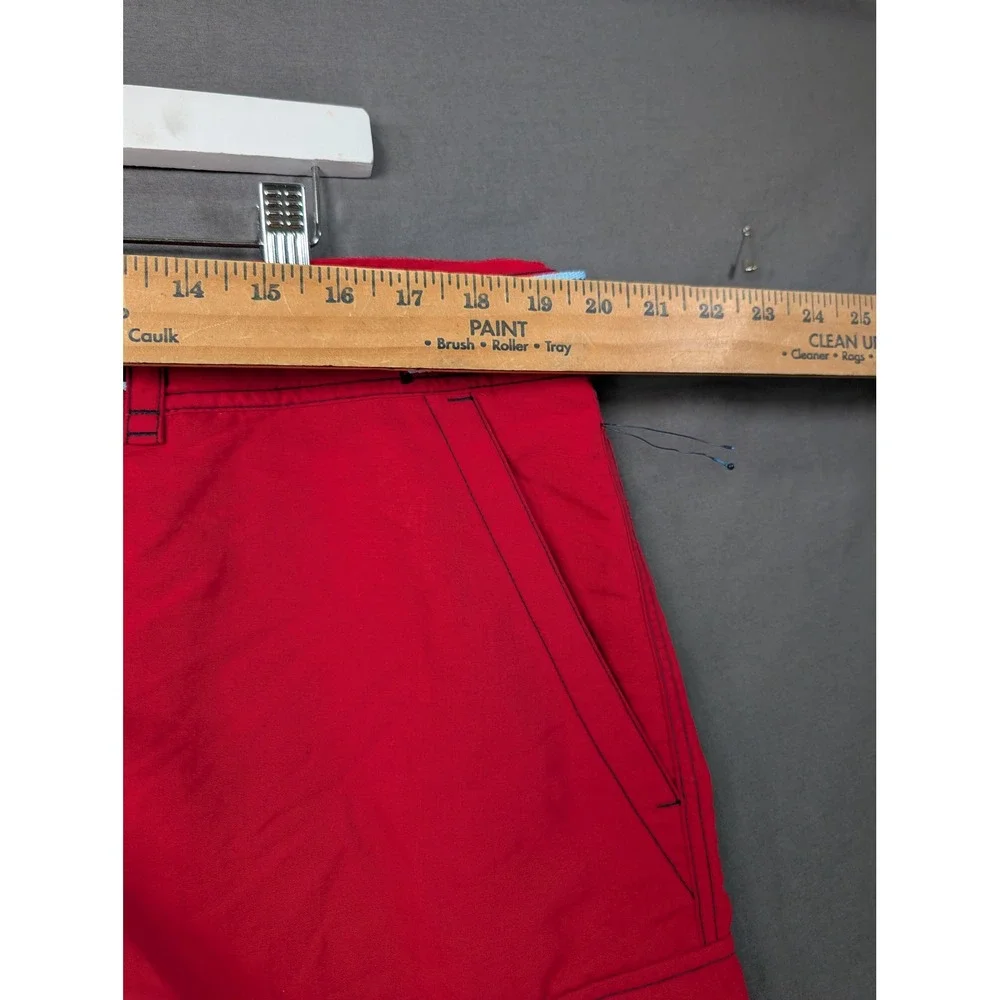 Nautica Mens Red Nylon Cargo Swim Trunks Shorts 38W 6255